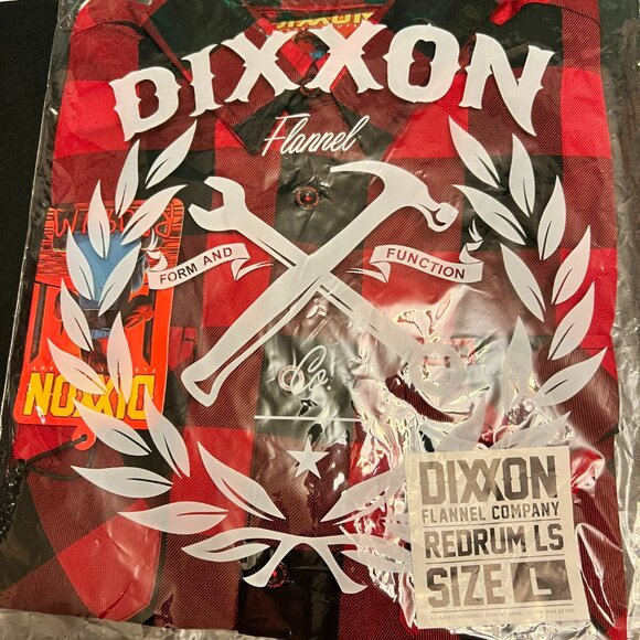 DIXXON Redrum Mens Flannel NWT in bag. 1 Size M, and 1 Size L - Picture 2 of 4